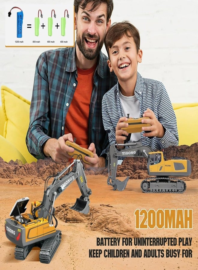 حفارة JOYJAY RC، 11 قناة، لعبة شاحنة حفارة معدنية، مقياس 1/20، جرار مركبات بناء يتم التحكم فيه عن بعد، 2.4 جيجاهرتز، هدية لعبة للأولاد والبالغين، متعدد الألوان - Image 2